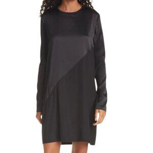 ATM Womens Size XL Long Sleeve Black Stretch Silk Mini‎ Dress NWT